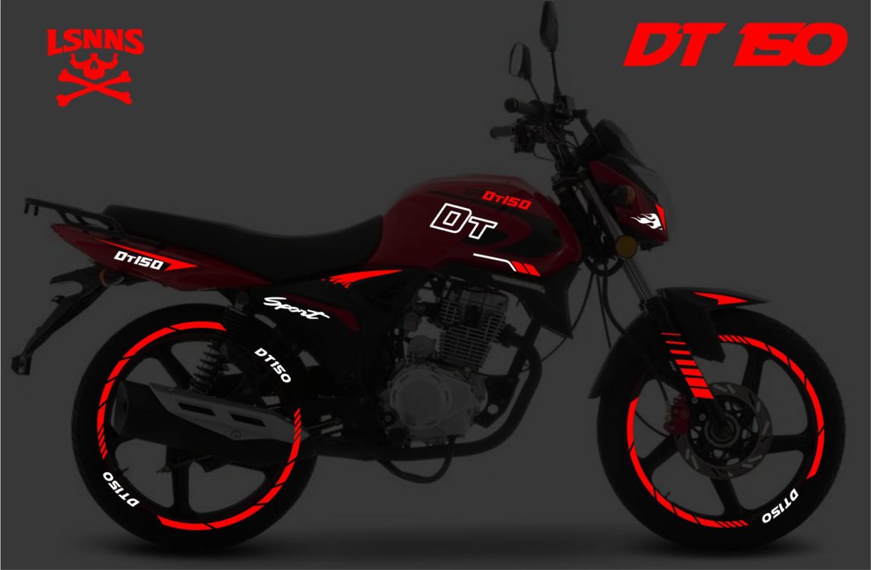 Kit Reflejante Italika DT 150 sport – Stickers Vinil Calcomanias Diseño